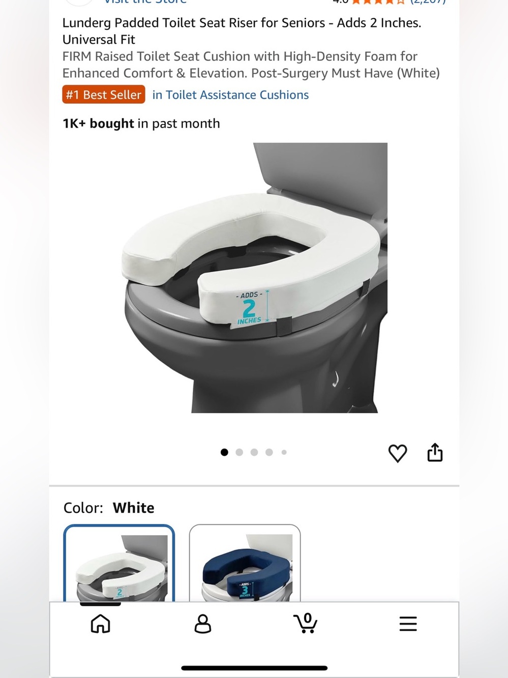 Raised Toilet Seat 2” NWT